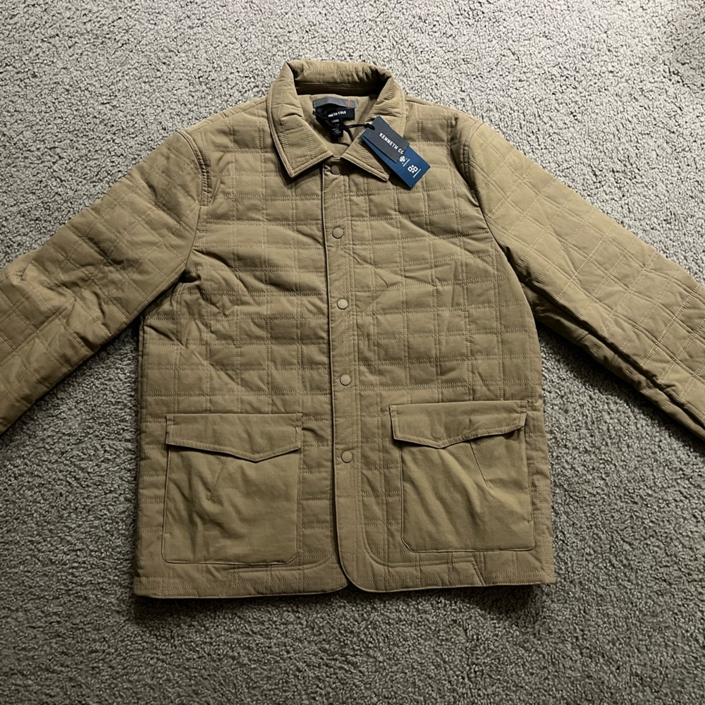 $250 Kenneth Cole Techni-Cole REPEL Insulated Winter Jacket men coat top khaki
